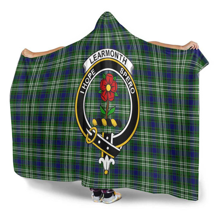 Scottish Learmonth Clan Crest Tartan Hooded Blanket Tartan Plaid 3