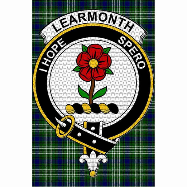 Scottish Learmonth Clan Crest Tartan Jigsaw Puzzle 1