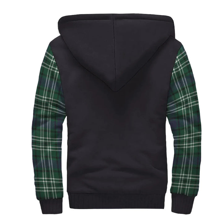 Scottish Learmonth Clan Crest Tartan Plaid Sleeve Sherpa Hoodie