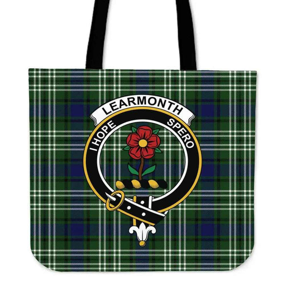 Scottish Learmonth Clan Crest Tartan Tote Bag Tartan Plaid