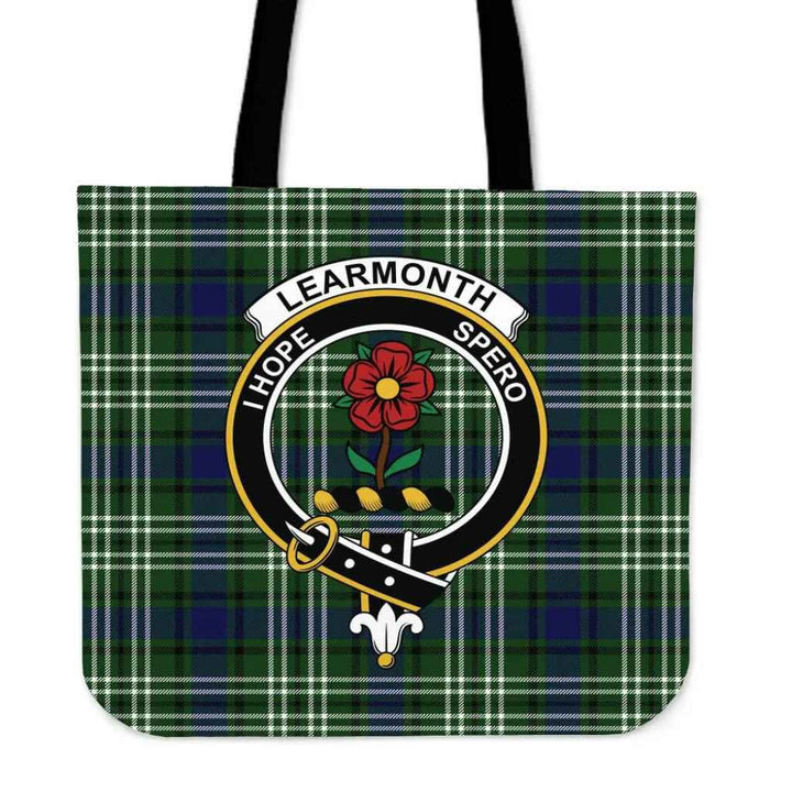 Scottish Learmonth Clan Crest Tartan Tote Bag Tartan Plaid