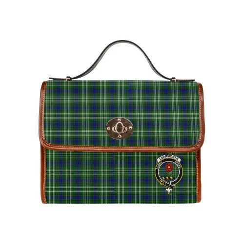 Scottish Learmonth Clan Crest Tartan Waterproof Canvas Bag Tartan Plaid 1