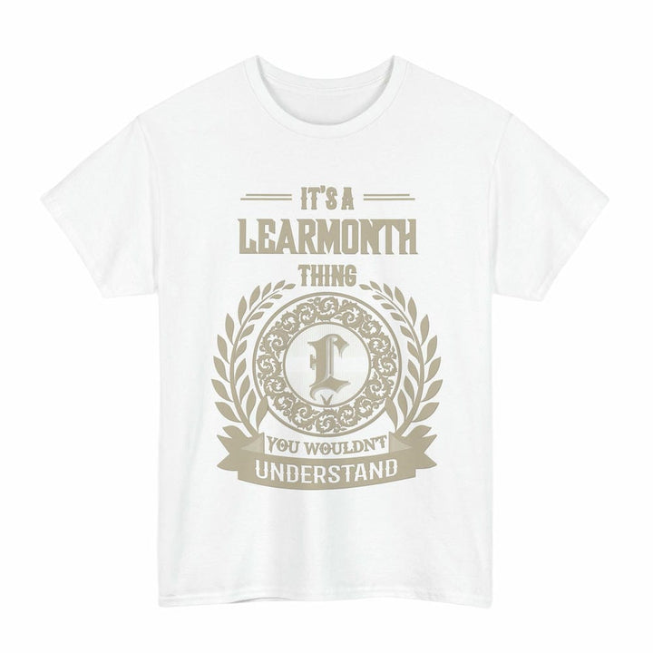 Scottish Learmonth Clan Tartan T-Shirt - Vintage Family Name Tartan Plaid White Color