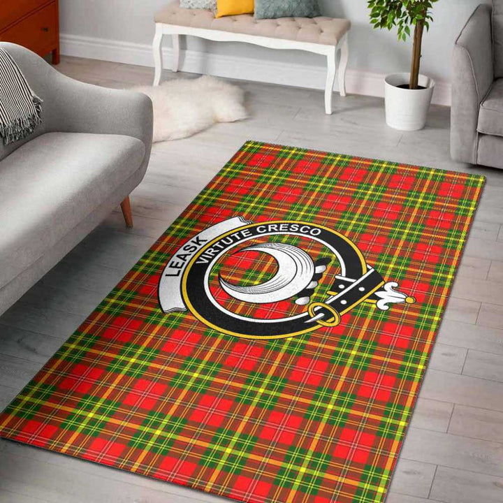 Scottish Leask Clan Crest Tartan Area Rug Tartan Plaid 1