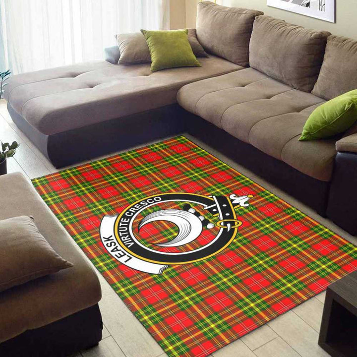 Scottish Leask Clan Crest Tartan Area Rug Tartan Plaid 2