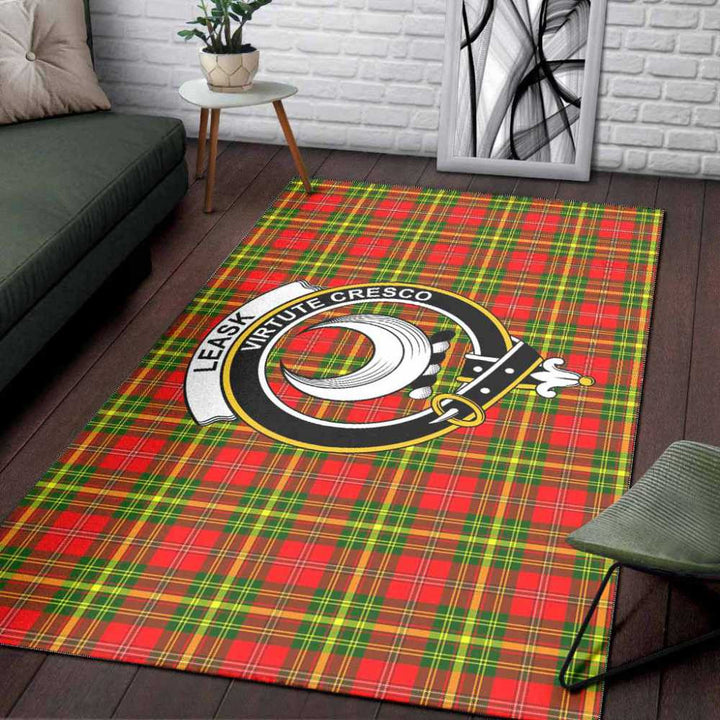 Scottish Leask Clan Crest Tartan Area Rug Tartan Plaid 3