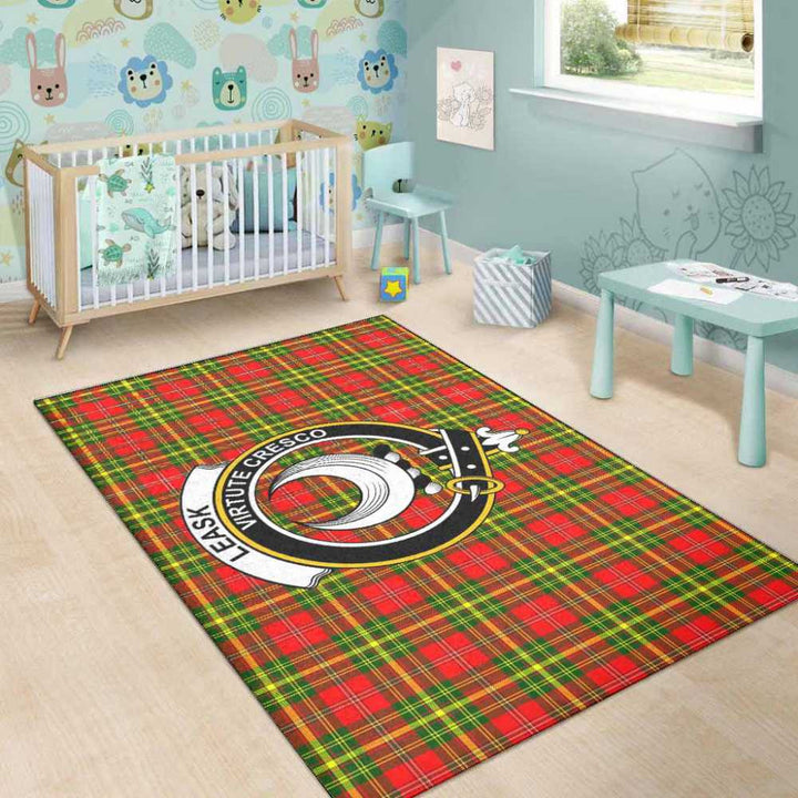 Scottish Leask Clan Crest Tartan Area Rug Tartan Plaid 5