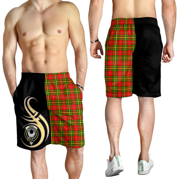 Scottish Leask Clan Crest Tartan Believe in Me Men's Shorts