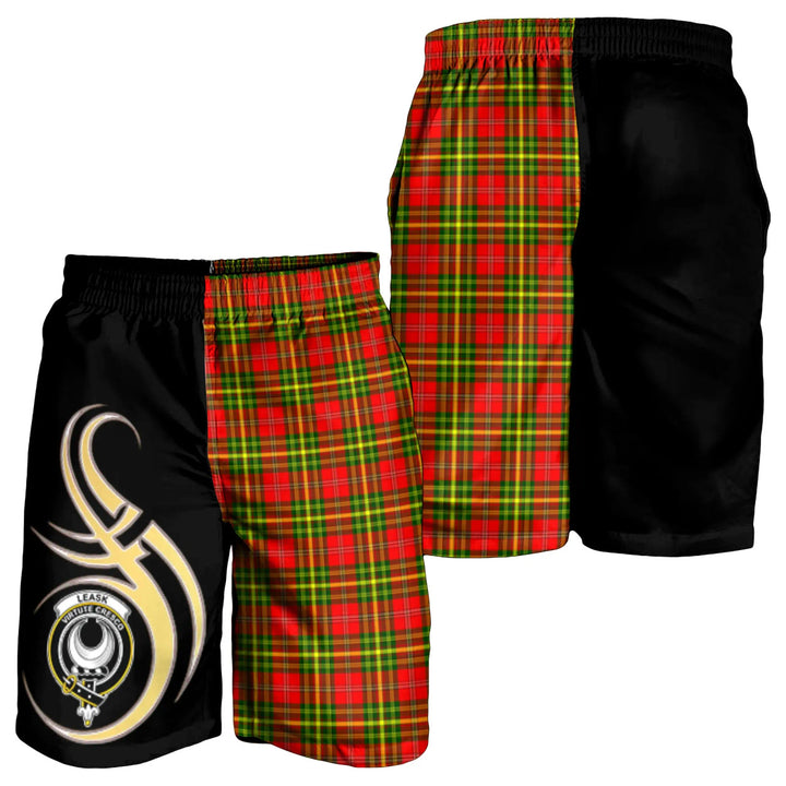 Scottish Leask Clan Crest Tartan Believe in Me Men's Shorts