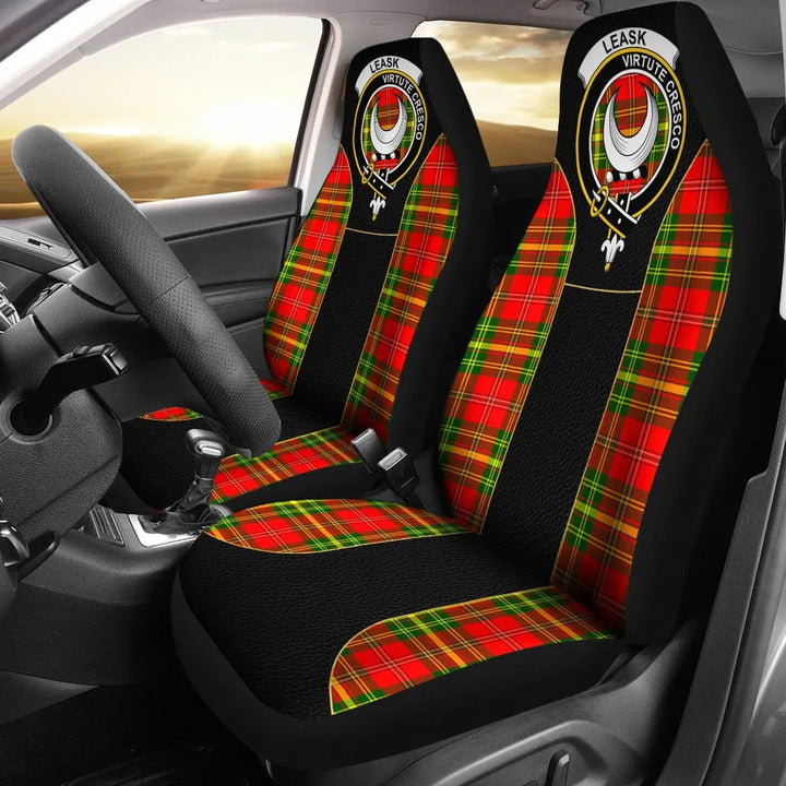 Scottish Leask Clan Crest Tartan Car Seat Covers - Special Style 1