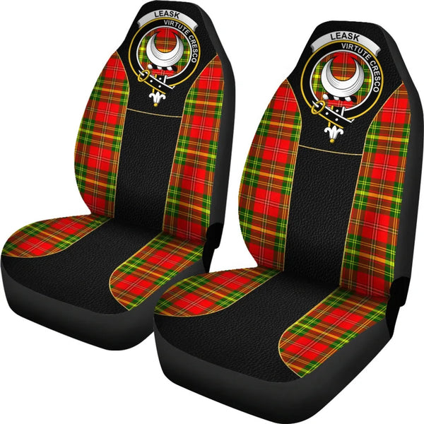 Scottish Leask Clan Crest Tartan Car Seat Covers - Special Style 2