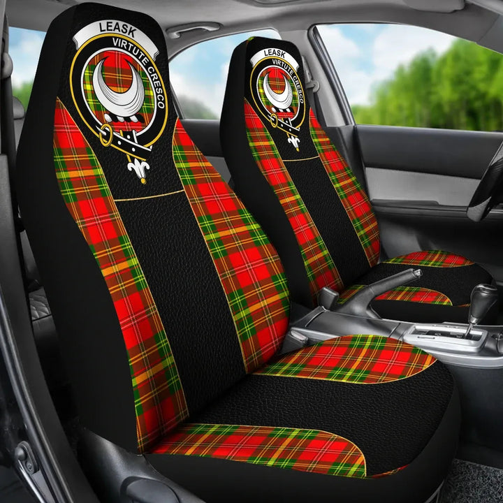 Scottish Leask Clan Crest Tartan Car Seat Covers - Special Style 3