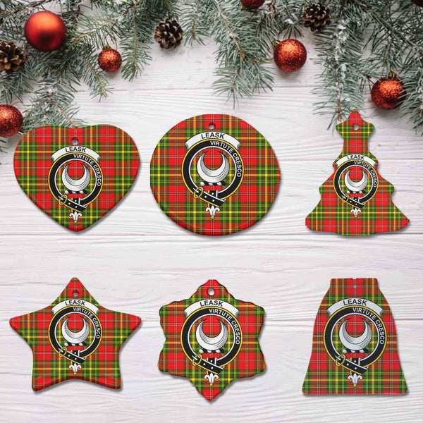Scottish Leask Clan Crest Tartan Ceramic Ornament All Tartan Plaid