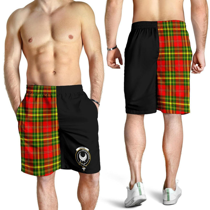 Scottish Leask Clan Crest Tartan Half of Me Men's Shorts