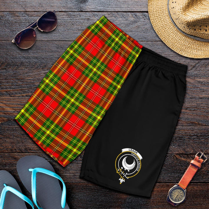 Scottish Leask Clan Crest Tartan Half of Me Men's Shorts