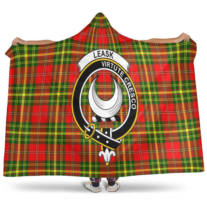 Scottish Leask Clan Crest Tartan Hooded Blanket Tartan Plaid 1