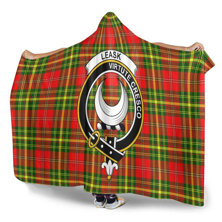 Scottish Leask Clan Crest Tartan Hooded Blanket Tartan Plaid 3