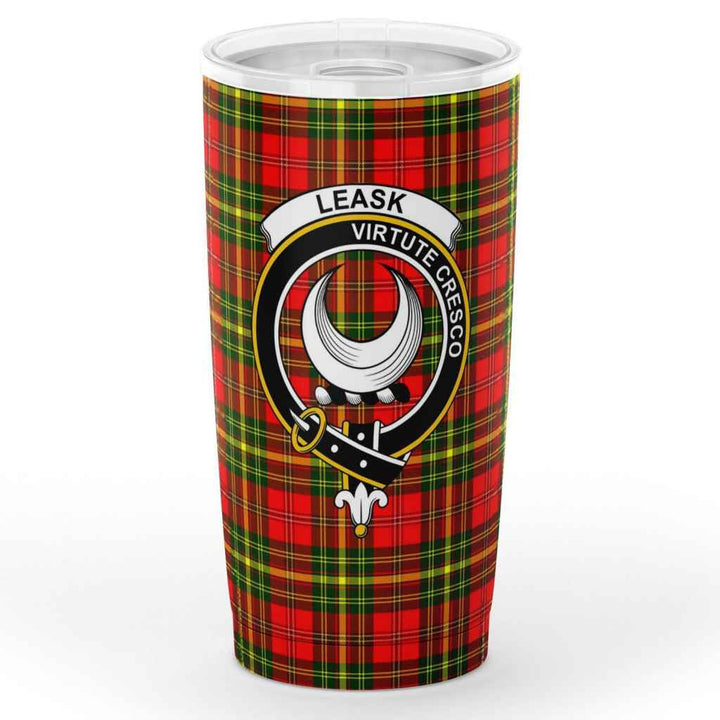 Scottish Leask Clan Crest Tartan Insulated Tumbler Tartan Plaid 1