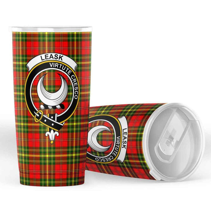 Scottish Leask Clan Crest Tartan Insulated Tumbler Tartan Plaid 4