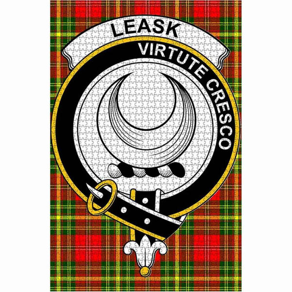 Scottish Leask Clan Crest Tartan Jigsaw Puzzle 1