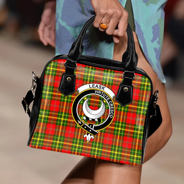 Scottish Leask Clan Crest Tartan Shoulder Handbag Tartan Plaid 2