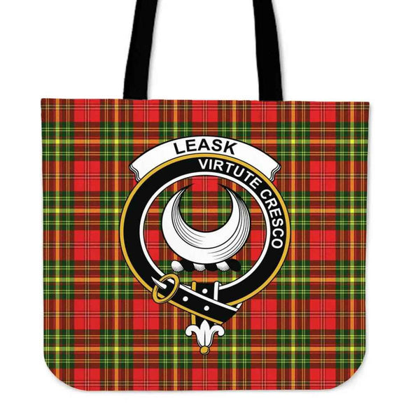 Scottish Leask Clan Crest Tartan Tote Bag Tartan Plaid