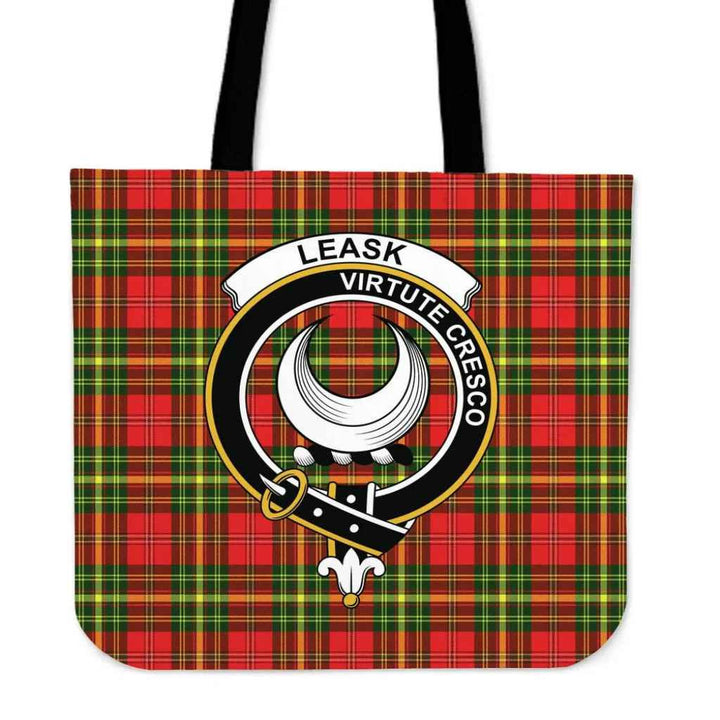 Scottish Leask Clan Crest Tartan Tote Bag Tartan Plaid