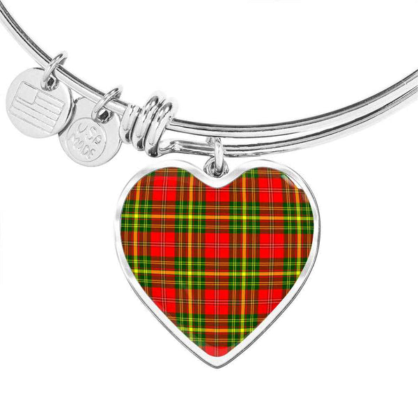 Scottish Leask Clan Tartan Bangle Heart Tartan Plaid 1