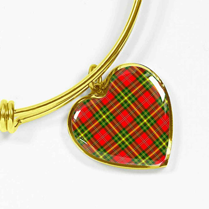 Scottish Leask Clan Tartan Bangle Heart Tartan Plaid 2