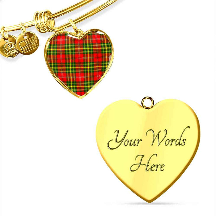 Scottish Leask Clan Tartan Bangle Heart Tartan Plaid 4
