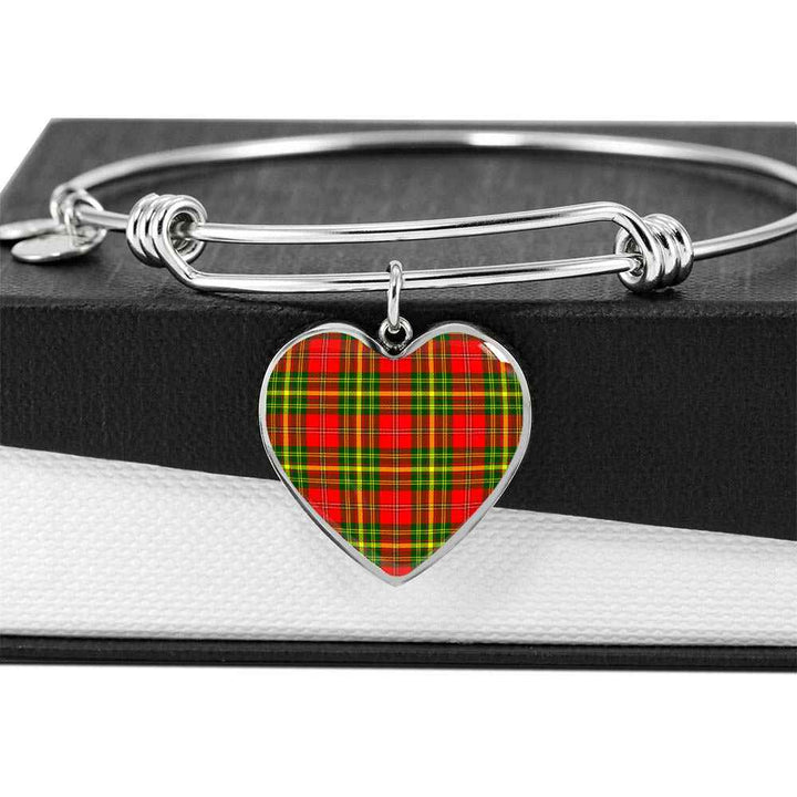 Scottish Leask Clan Tartan Bangle Heart Tartan Plaid 5