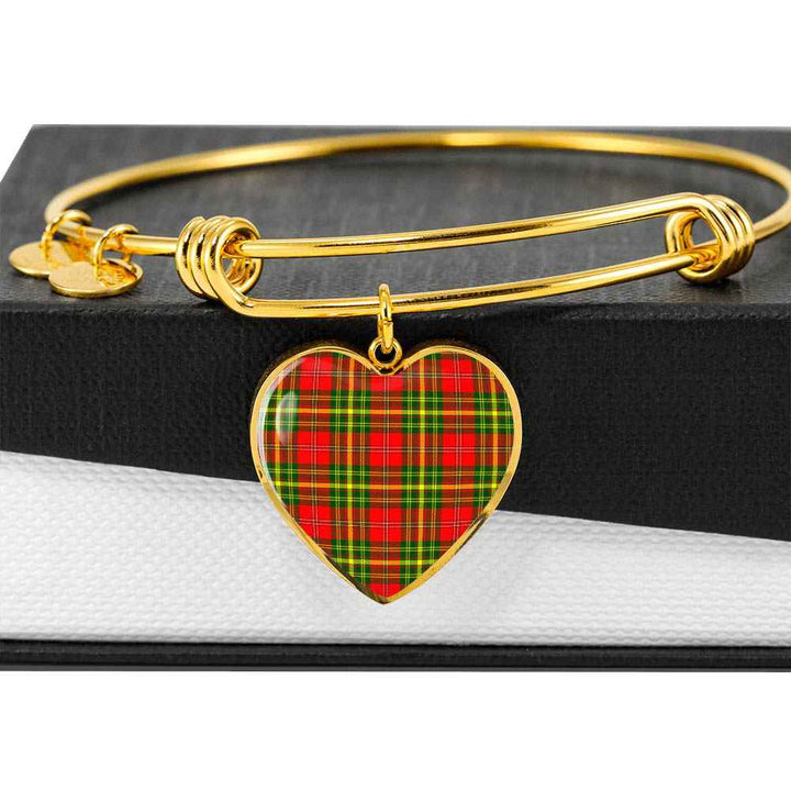 Scottish Leask Clan Tartan Bangle Heart Tartan Plaid 6