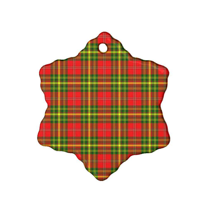 Scottish Leask Clan Tartan Ceramic Ornament Snow Flake Shape Tartan Plaid