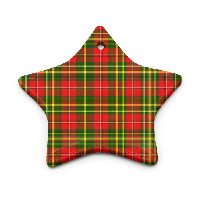 Scottish Leask Clan Tartan Ceramic Ornament Star Shape Tartan Plaid