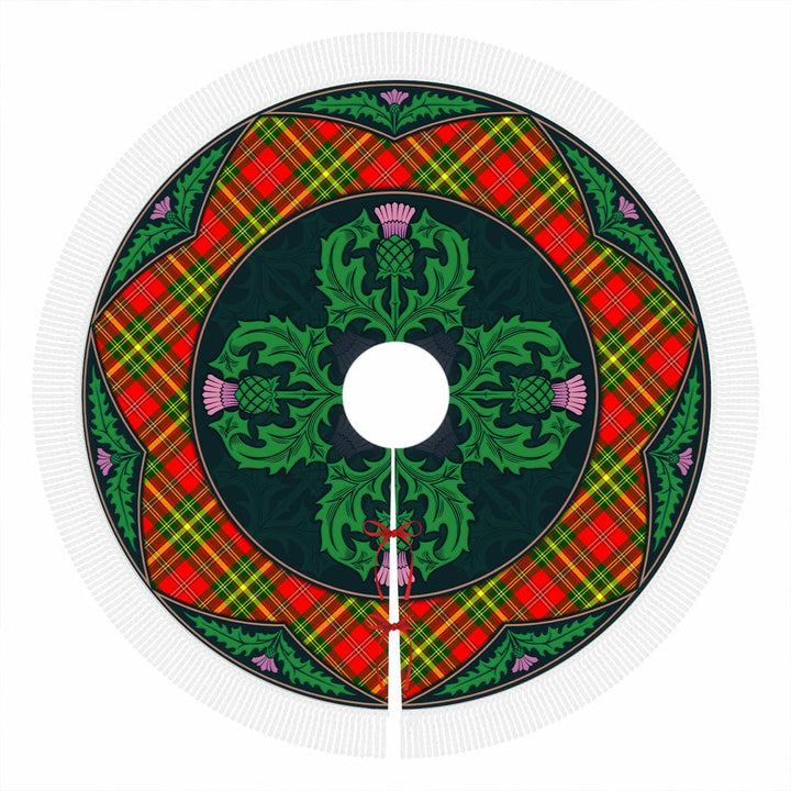 Scottish Leask Clan Tartan Christmas Tree Skirt Old Scottish Thistle Flower Tassels Tartan Plaid 1