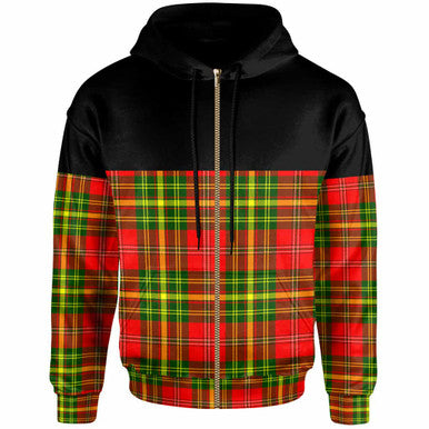 Scottish Leask Clan Tartan Hoodie - Horizontal Style Zip Tartan Plaid