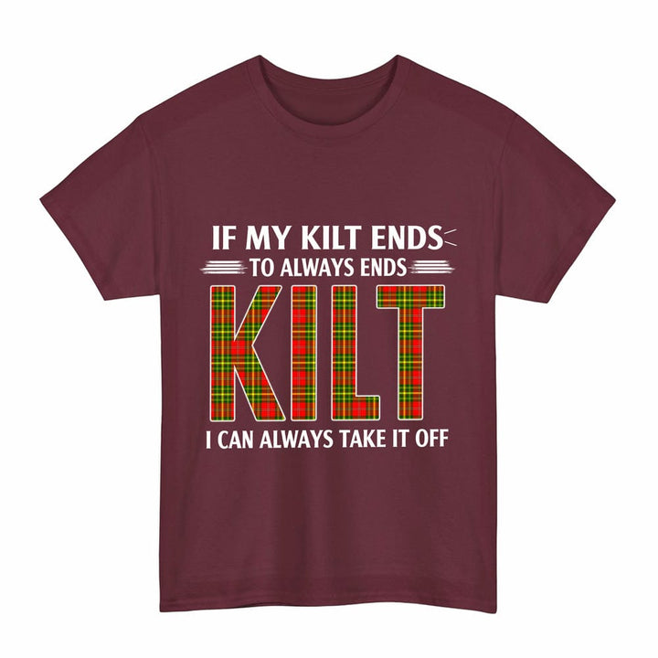 Scottish Leask Clan Tartan Kilt Pride T-Shirt Tartan Plaid Maroon Color