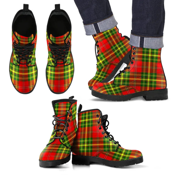 Scottish Leask Clan Tartan Leather Boots