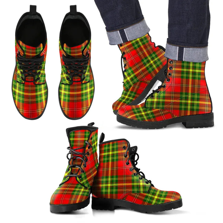 Scottish Leask Clan Tartan Leather Boots