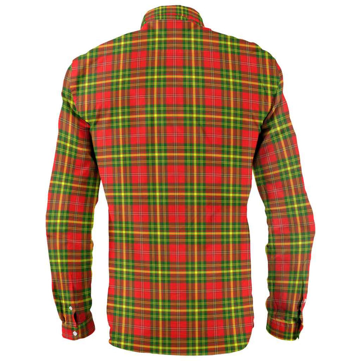 Scottish Leask Clan Tartan Long Sleeve Shirt Back Side Tartan Plaid