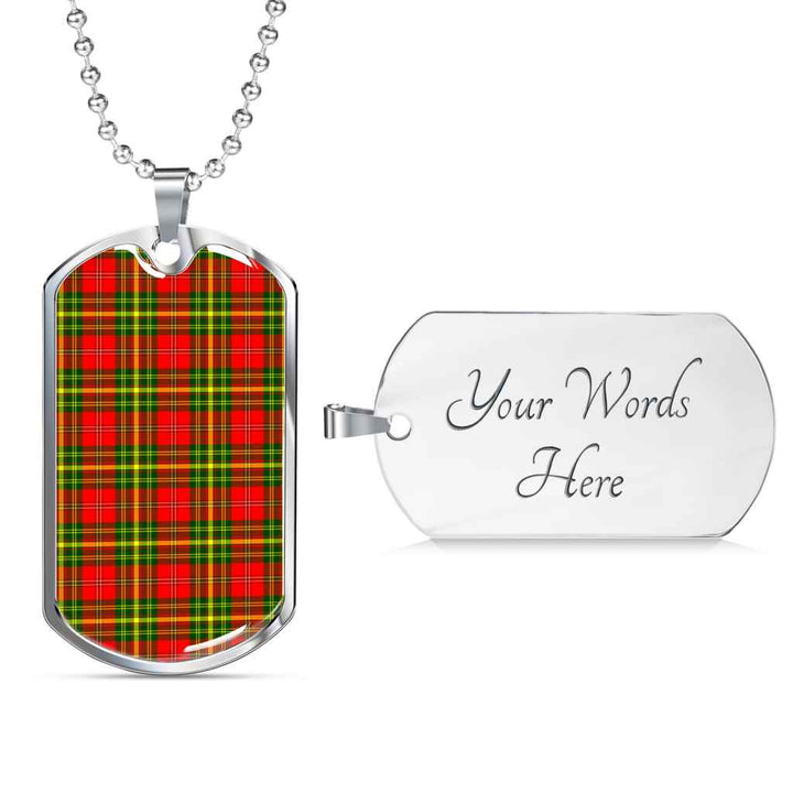 Scottish Leask Clan Tartan Military Dog Tag Necklace Tartan Plaid 3