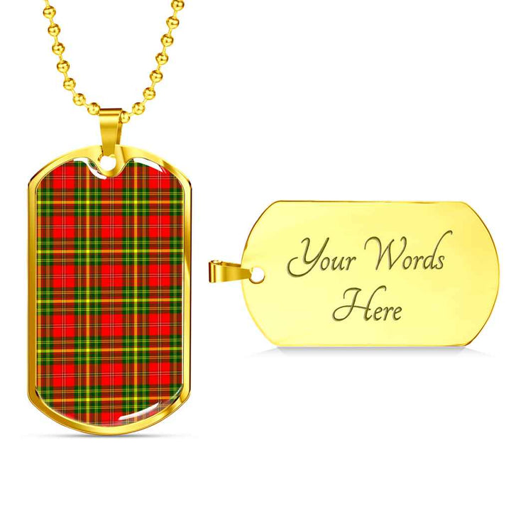 Scottish Leask Clan Tartan Military Dog Tag Necklace Tartan Plaid 4