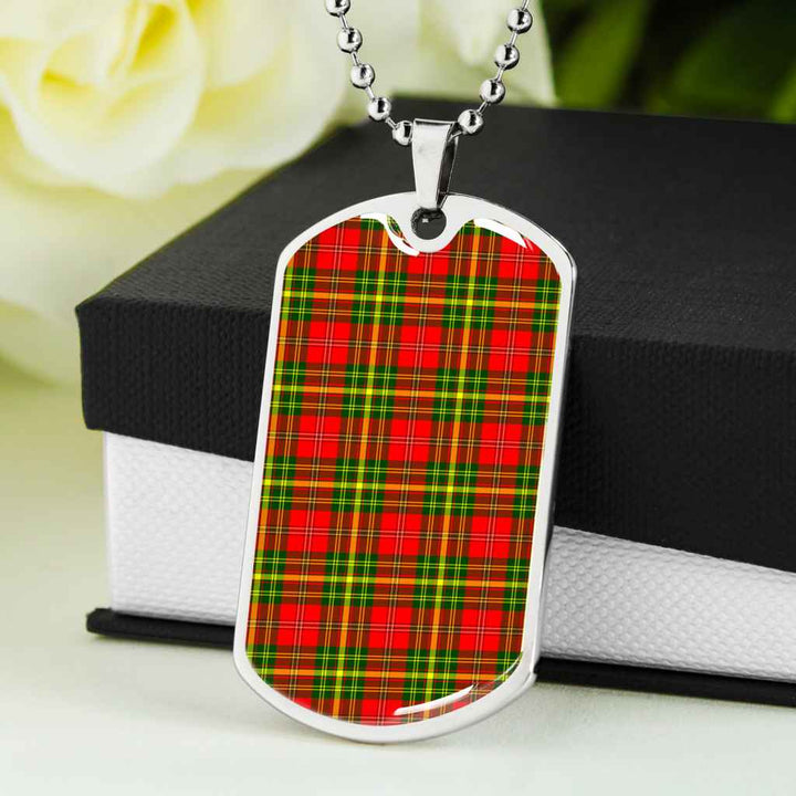 Scottish Leask Clan Tartan Military Dog Tag Necklace Tartan Plaid 5
