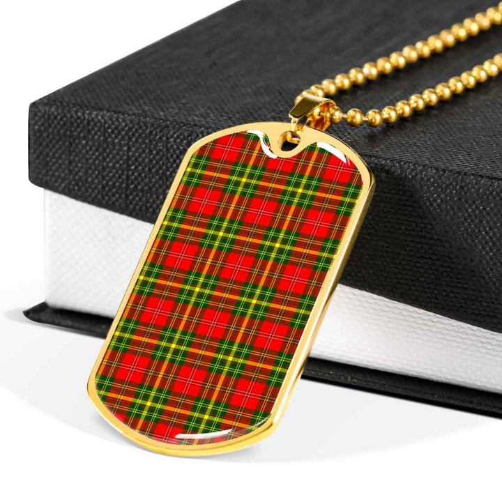 Scottish Leask Clan Tartan Military Dog Tag Necklace Tartan Plaid 6