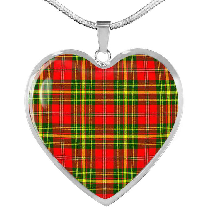 Scottish Leask Clan Tartan Necklace Heart Tartan Plaid 1