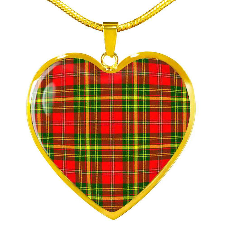 Scottish Leask Clan Tartan Necklace Heart Tartan Plaid 2