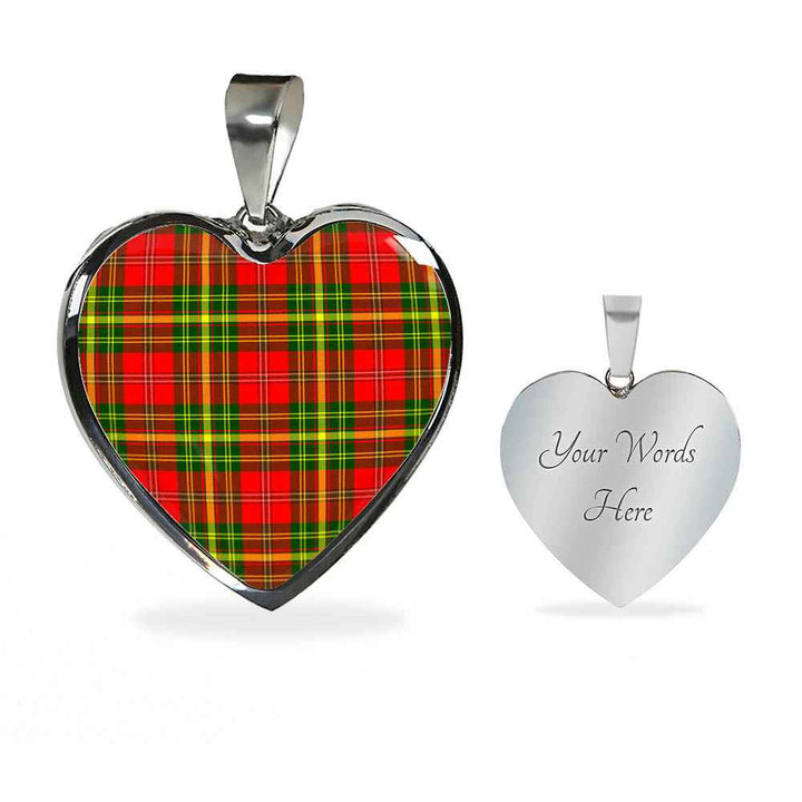 Scottish Leask Clan Tartan Necklace Heart Tartan Plaid 3
