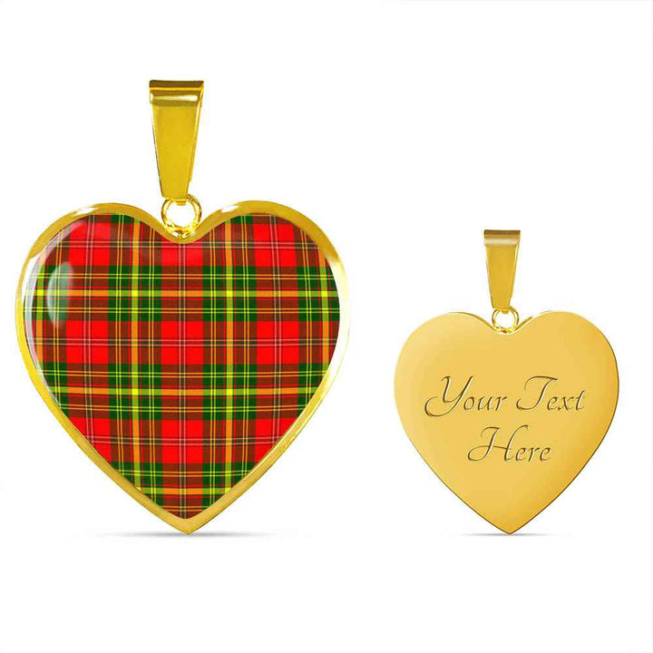 Scottish Leask Clan Tartan Necklace Heart Tartan Plaid 4
