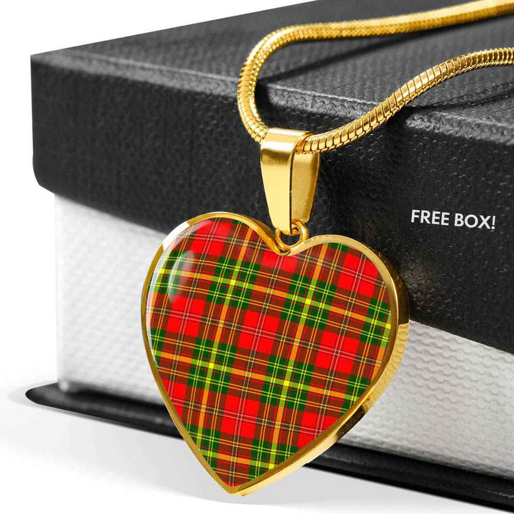 Scottish Leask Clan Tartan Necklace Heart Tartan Plaid 6