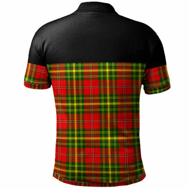 Scottish Leask Clan Tartan Polo Shirt - Horizontal Style Back Side Tartan Plaid